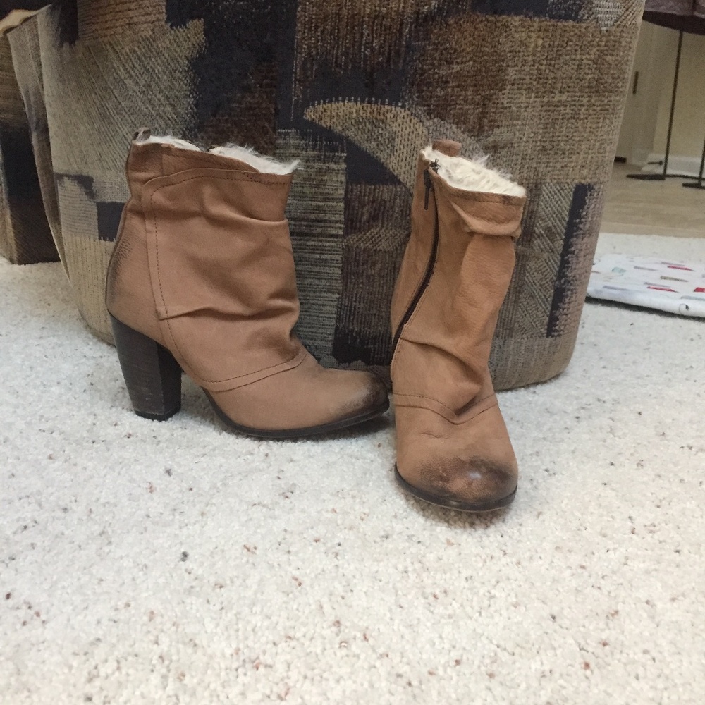 Boutique 9 Suede Faux Fur Lined Heeled Booties 7